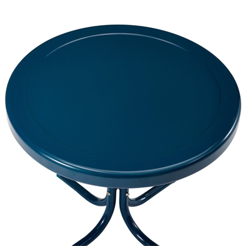Crosley Retro Metal Patio End Table in Navy
