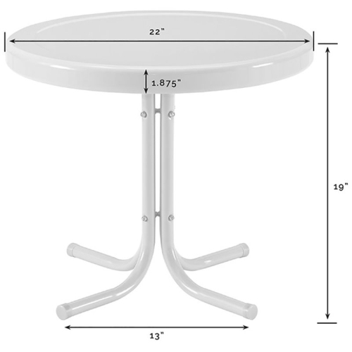 Crosley Retro Metal Patio End Table in Navy