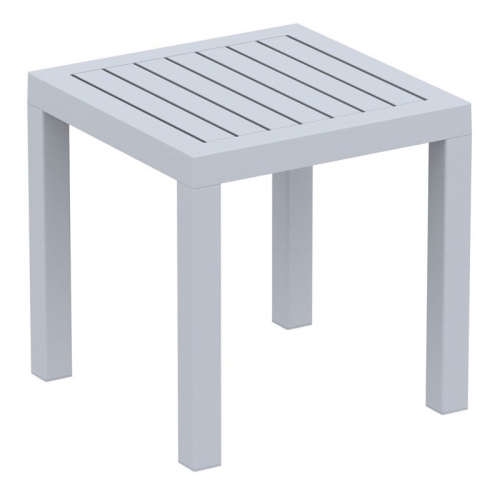 Compamia Ocean Square Resin Patio Side Table Silver Gray