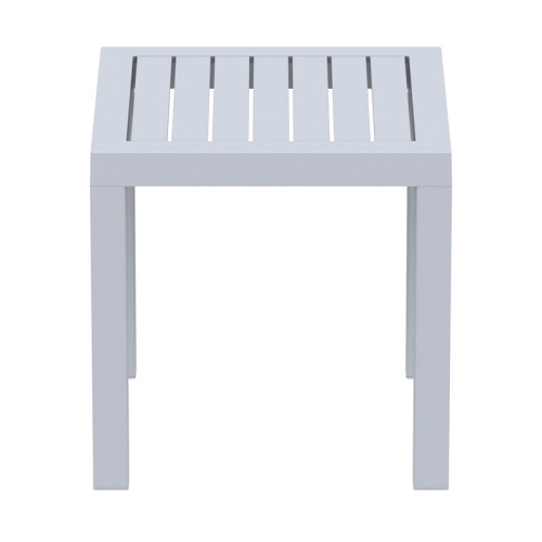 Compamia Ocean Square Resin Patio Side Table Silver Gray