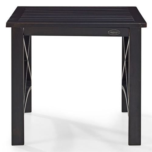 Pemberly Row Metal Patio End Table in Oiled Bronze