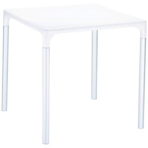 COMPAMIA  Mango 28" Aluminum Patio Dining Table In In White