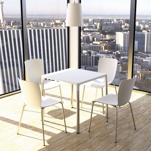 Compamia Mango 28" Aluminum Patio Dining Table in White