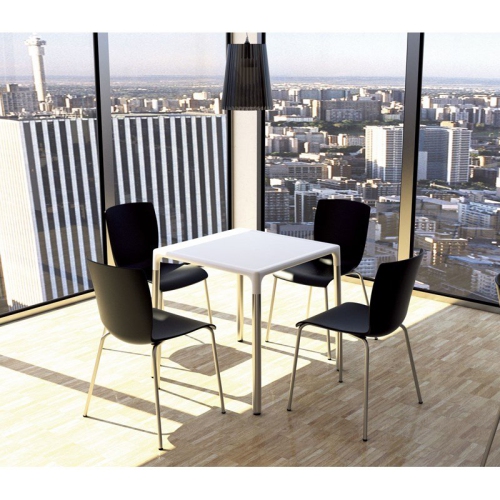 Compamia Mango 28" Aluminum Patio Dining Table in White