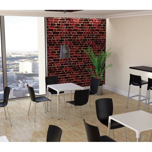 Compamia Mango 28" Aluminum Patio Dining Table in White