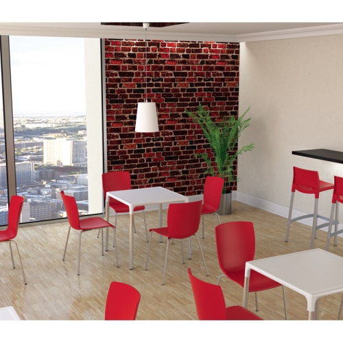 Compamia Mango 28" Aluminum Patio Dining Table in White