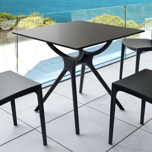 Compamia Siesta Air 31" Square Dining Table in Black