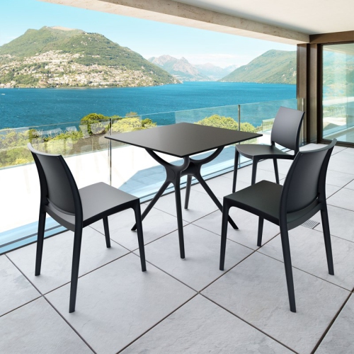 Compamia Siesta Air 31" Square Dining Table in Black