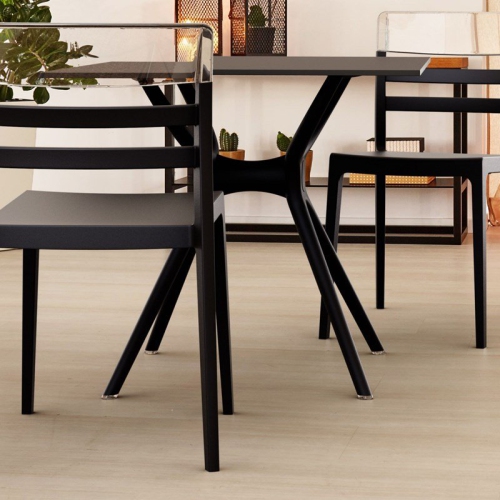 Compamia Siesta Air 31" Square Dining Table in Black