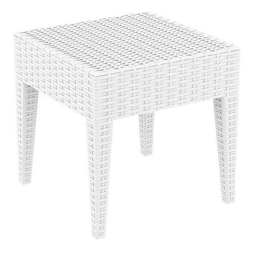 Compamia Miami Square Resin Patio Side Table in White