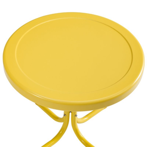 Crosley Retro Metal Patio End Table in Yellow