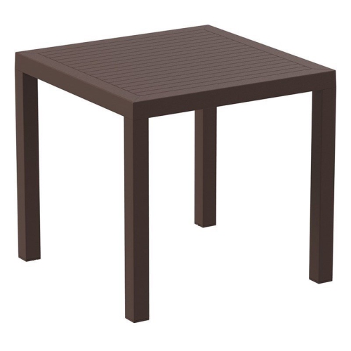 COMPAMIA  Ares 31" Square Resin Patio Dining Table In Brown