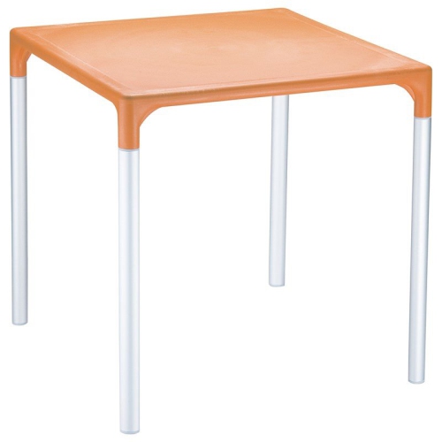 COMPAMIA  Mango 28" Aluminum Patio Dining Table In In Orange