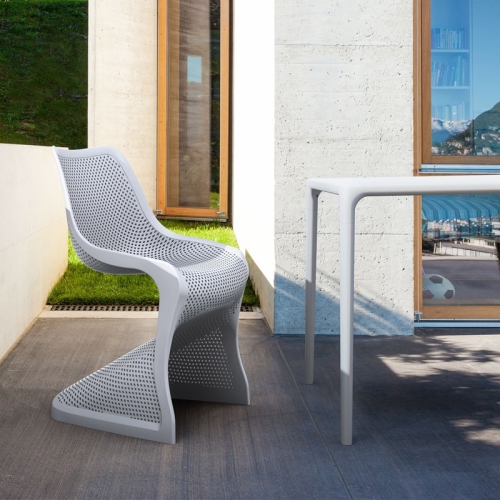 Compamia Mango 28" Square Patio Dining Table in Gray