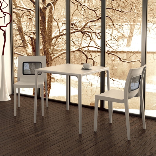 Compamia Mango 28" Square Patio Dining Table in Gray