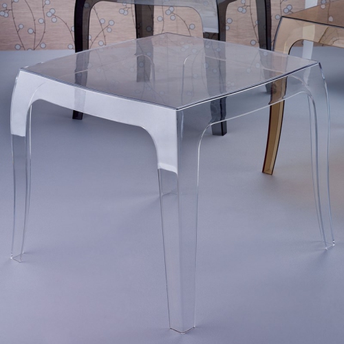 Compamia Queen Polycarbonate Patio Side Table in Transparent Clear