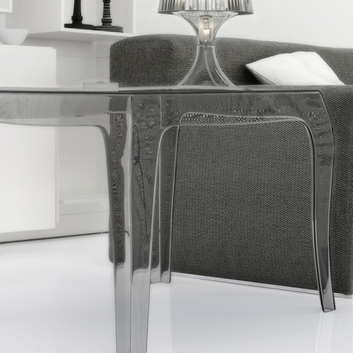 Compamia Queen Polycarbonate Patio Side Table in Transparent Clear