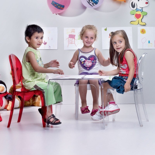 Compamia Queen Polycarbonate Patio Side Table in Transparent Clear