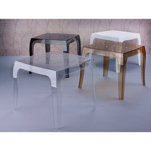 Compamia Queen Polycarbonate Patio Side Table in Transparent Clear