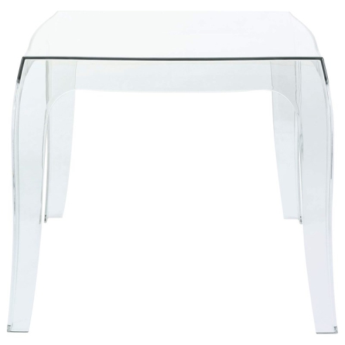 Compamia Queen Polycarbonate Patio Side Table in Transparent Clear