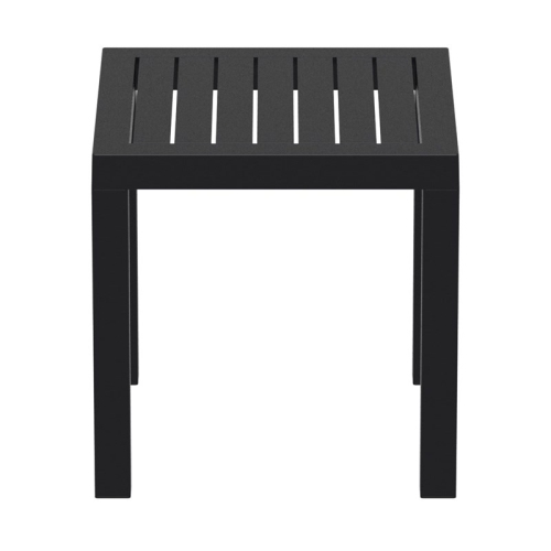 Compamia Ocean Square Resin Patio Side Table in Black