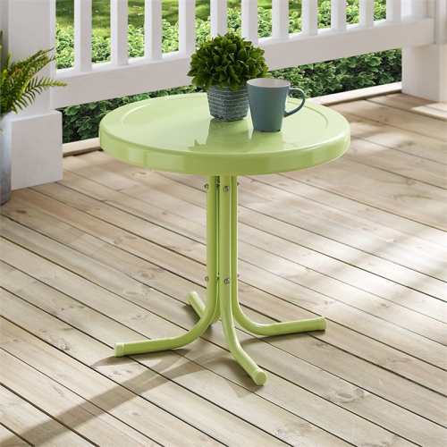 Crosley Retro Metal Patio End Table in Key Lime