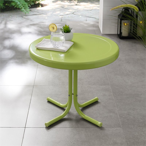 Crosley Retro Metal Patio End Table in Key Lime