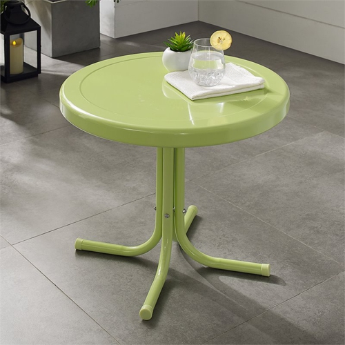 Crosley Retro Metal Patio End Table in Key Lime
