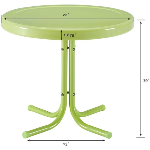 Crosley Retro Metal Patio End Table in Key Lime