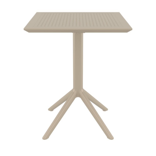 Sky 24 inch Square Folding Table in Taupe finish