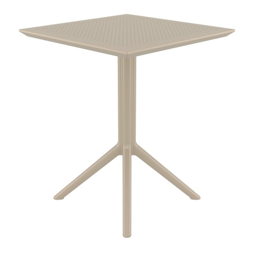 Sky 24 inch Square Folding Table in Taupe finish