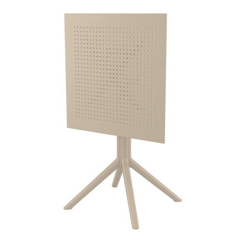 Sky 24 inch Square Folding Table in Taupe finish