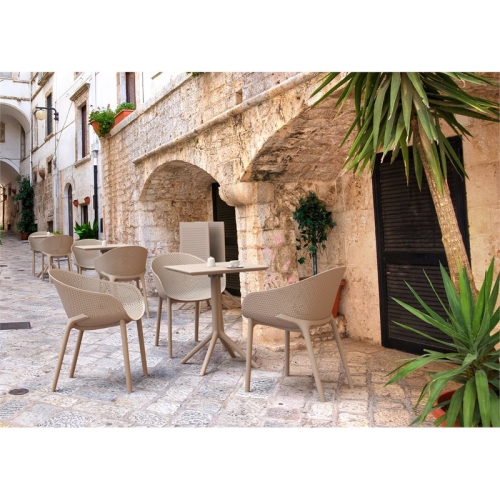 Sky 24 inch Square Folding Table in Taupe finish