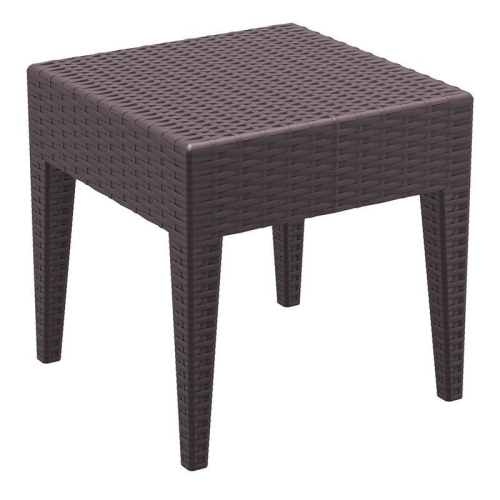 COMPAMIA  Miami Square Resin Patio Side Table In Brown