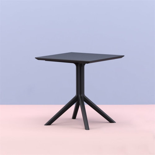 Compamia Sky 27 inch Square Dining Table in Black Finish