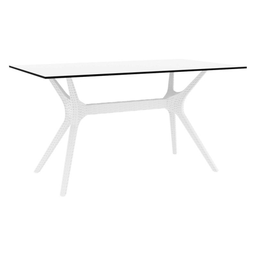 COMPAMIA  Ibiza 55" Patio Dining Table In In White