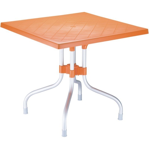 Compamia Forza 31" Square Folding Patio Dining Table in Orange