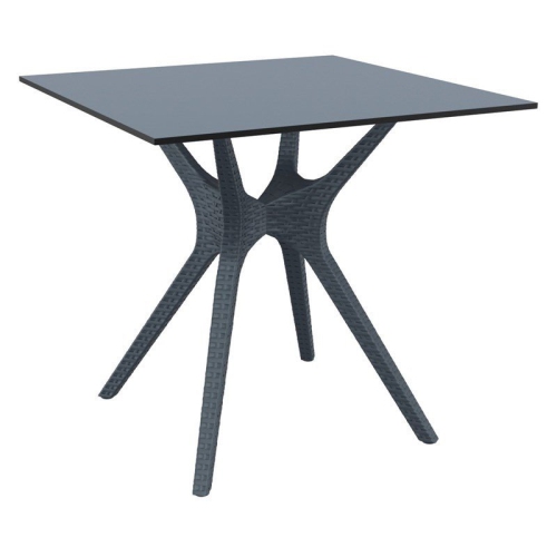 COMPAMIA  Ibiza 31" Square Patio Dining Table In Dark Gray