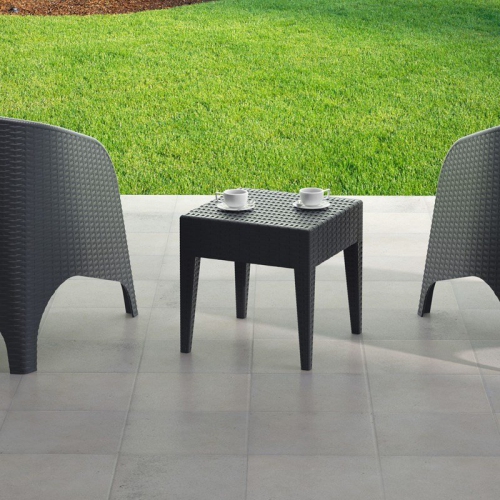 Compamia Miami Square Patio End Table in Dark Gray