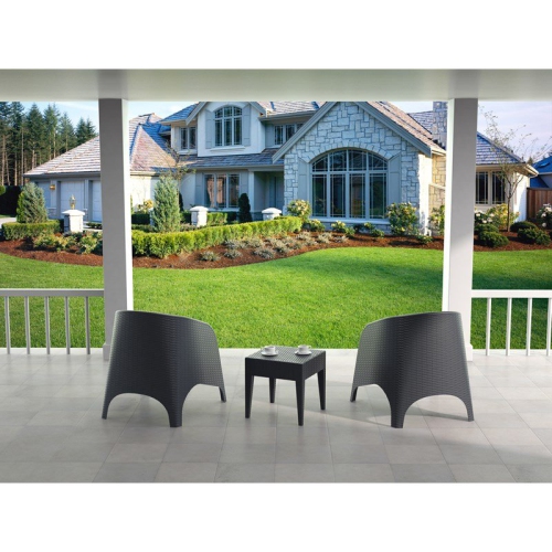 Compamia Miami Square Patio End Table in Dark Gray