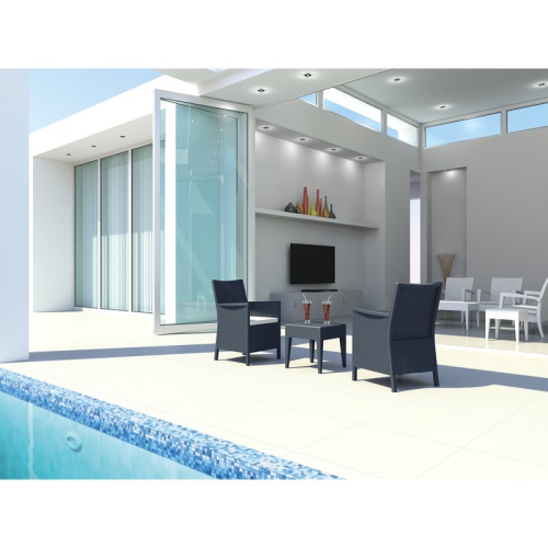 Compamia Miami Square Patio End Table in Dark Gray