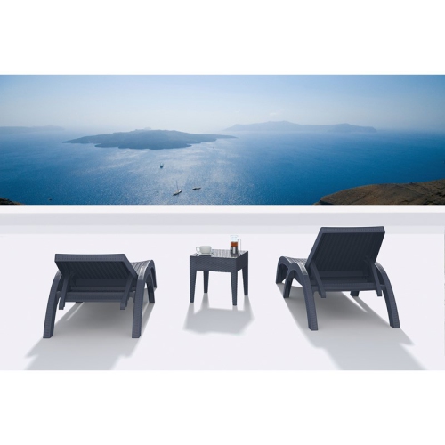 Compamia Miami Square Patio End Table in Dark Gray