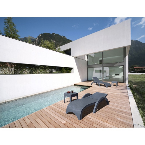 Compamia Miami Square Patio End Table in Dark Gray