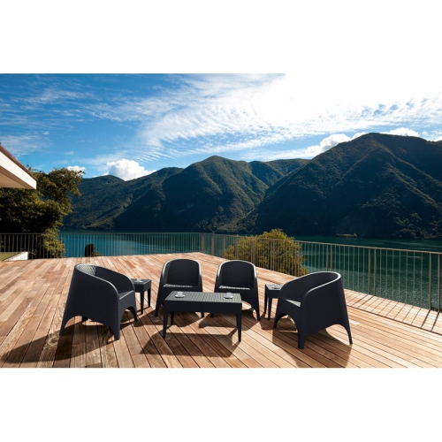 Compamia Miami Square Patio End Table in Dark Gray