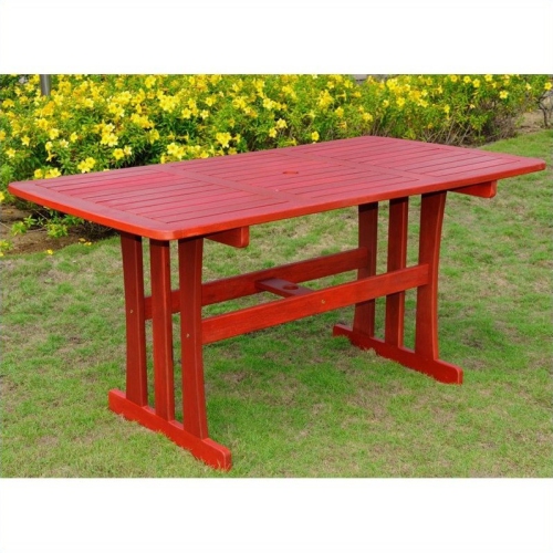 PEMBERLY ROW  59" Patio Dining Table In Barn In Red