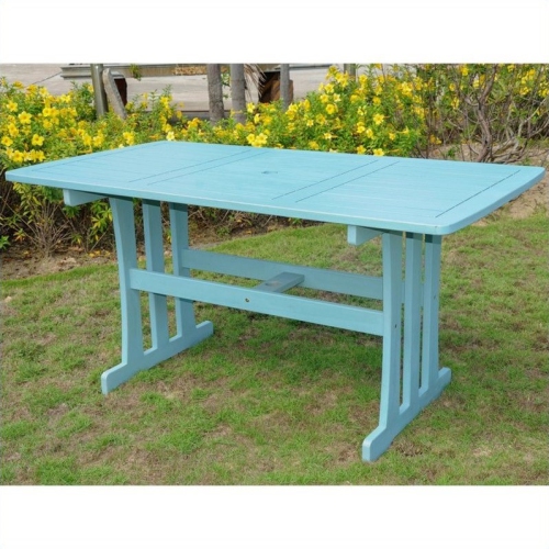 Pemberly Row 59" Patio Dining Table in Sky Blue