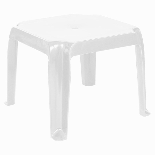 COMPAMIA  Sunray Square Resin Patio Side Table In White