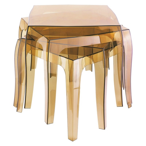 Compamia Queen Polycarbonate Patio Side Table in Transparent Black