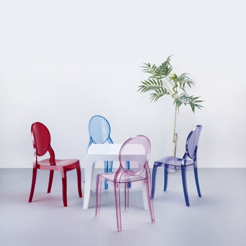 Compamia Queen Polycarbonate Patio Side Table in Transparent Black