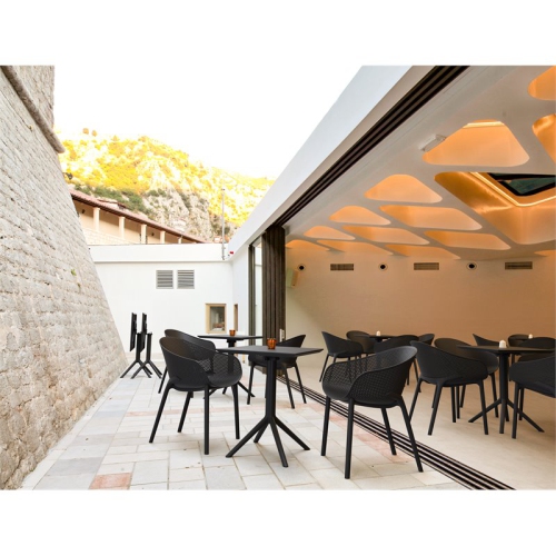 Sky 24 inch Square Folding Table in Black finish